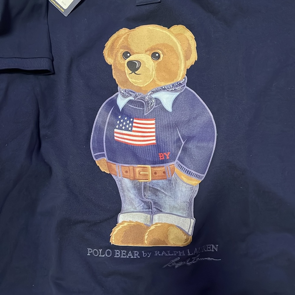 NWT Polo Ralph Lauren blue USA Bear Polo Shirt - Picture 6 of 6
